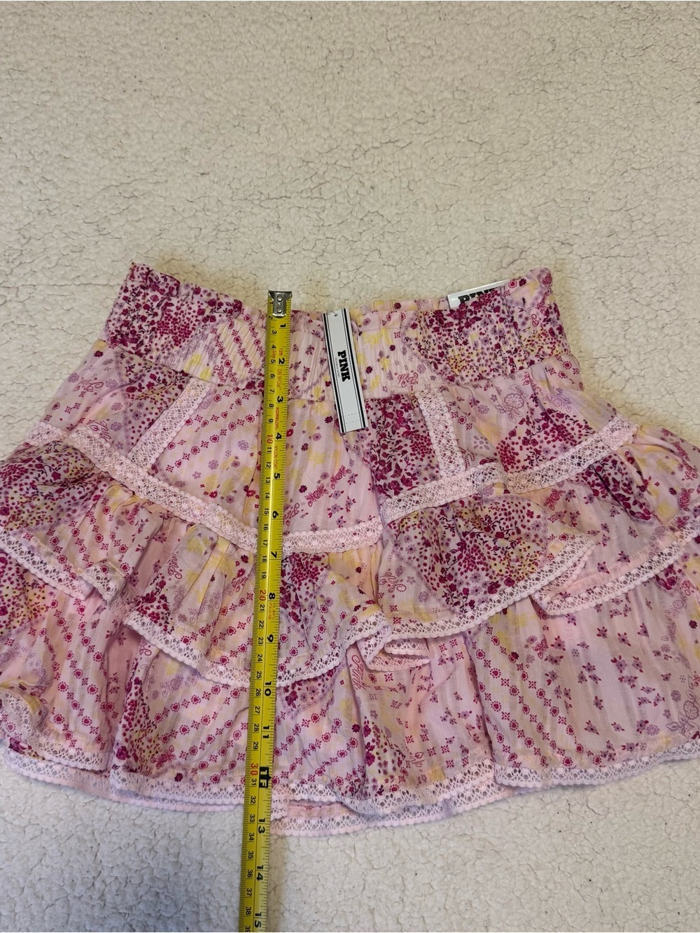 NWT Victoria’s Secret Pink Frill Seeker Ruffle Mini Skirt Skort Lace Size XS - Picture 4 of 8